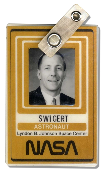 Jack Swigert Personally Owned NASA ID Badge